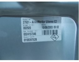 Skoda Fabia I Podnośnik szyb prawy tył 6Y0839752B